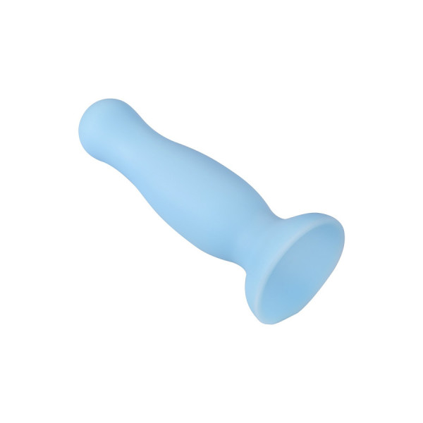 Plug anal ventouse bleu pastel taille M 